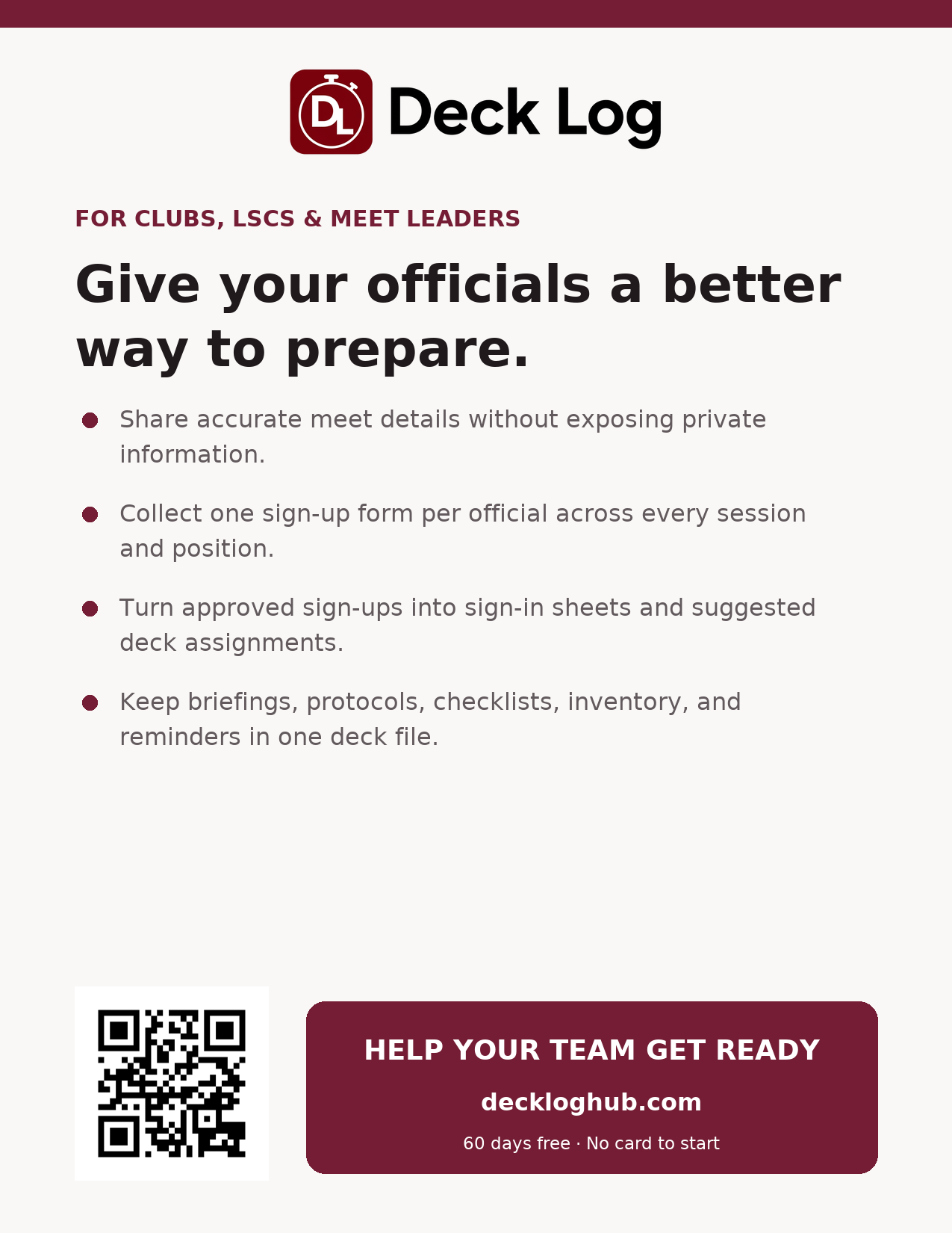 Club, LSC, and meet leader flyer preview